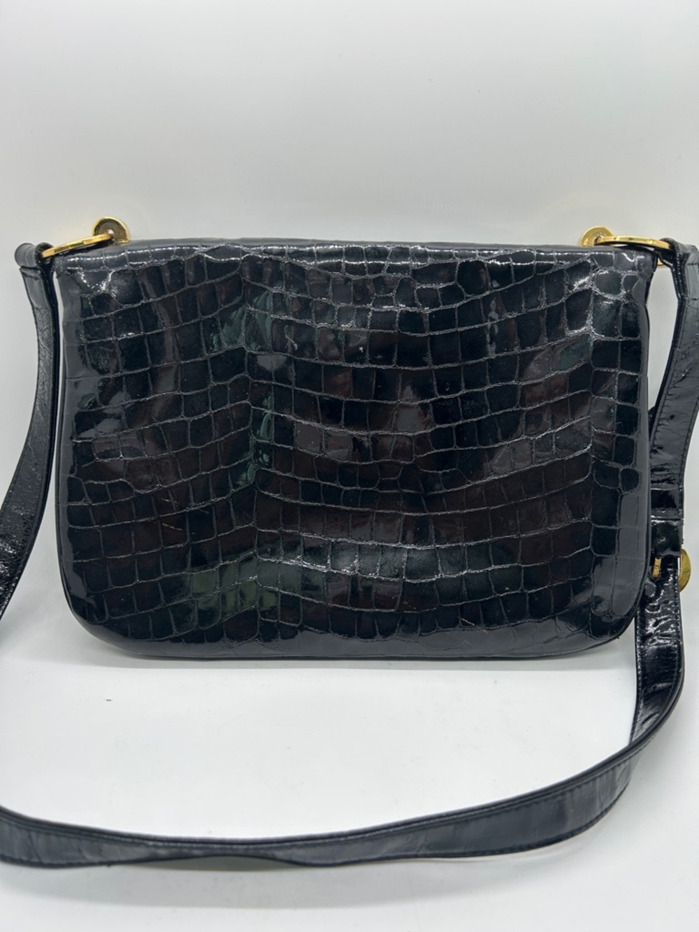 Paloma Picasso Vintage Black Snakeskin Print Leather Crossbody Bag Purse 🌺🌺 - Picture 2 of 14